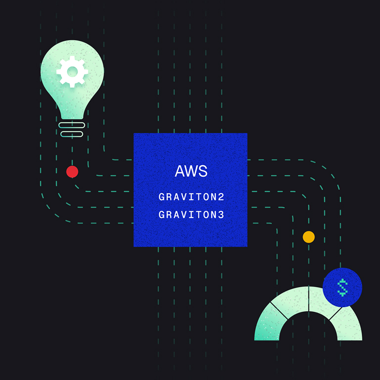 Graphic illustration with AWS