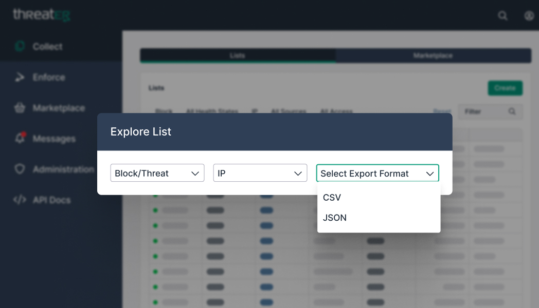 Graphic showing a dropdown for a threat blocker