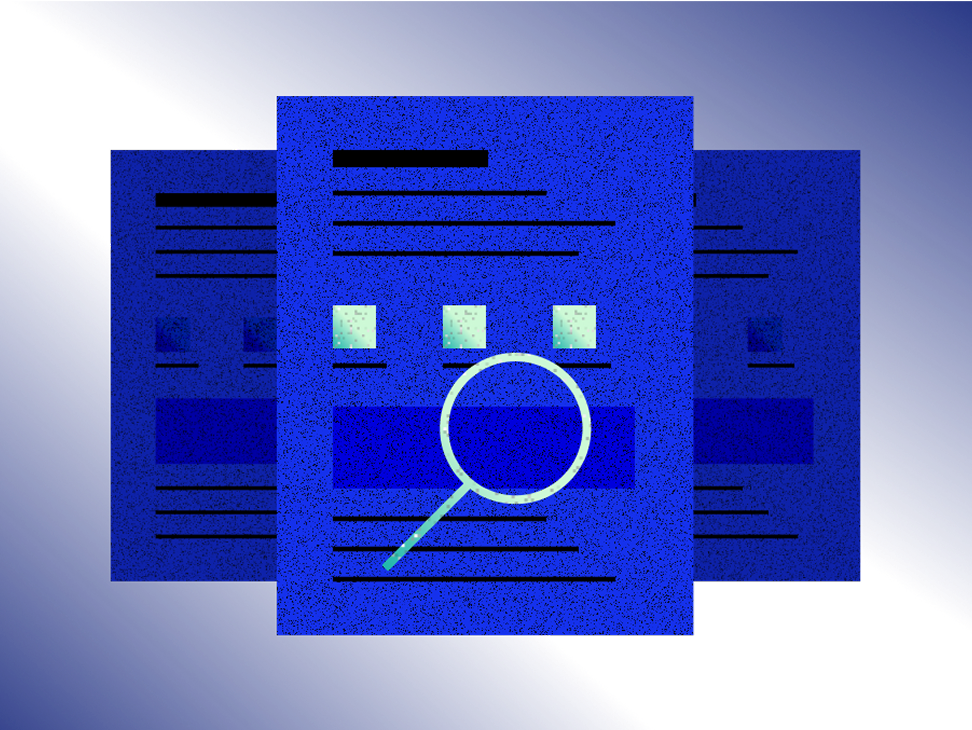 An illustration of three documents & a search icon