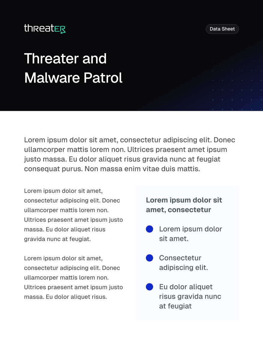 Threater and Malware Patrol