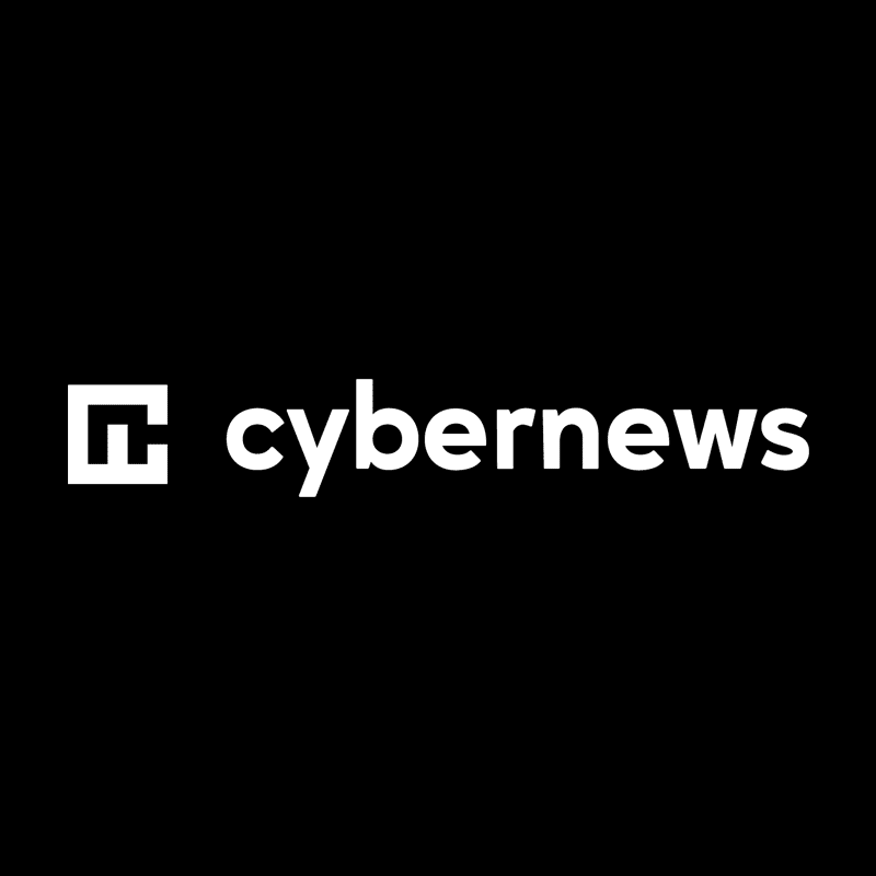 Cybernews logo on black background