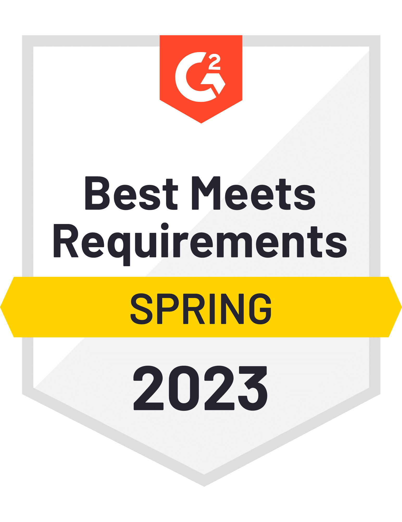 Best Meets Requirements Spring 2023 G2 Award