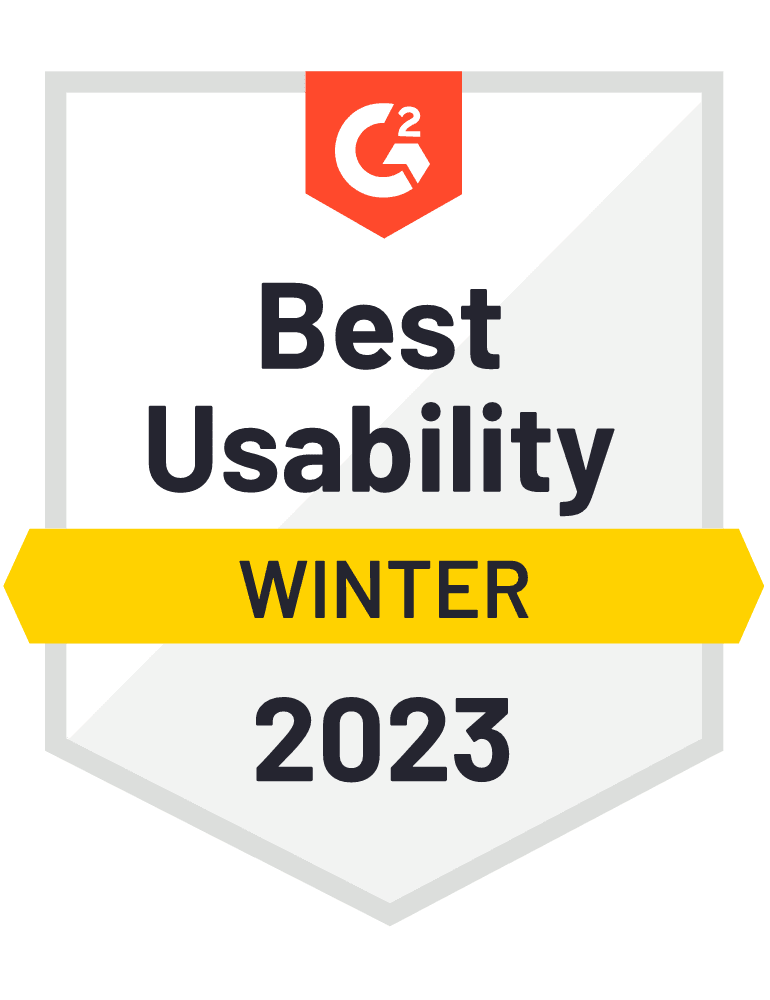 G2 Awards Best Usability Winter 2023 logo