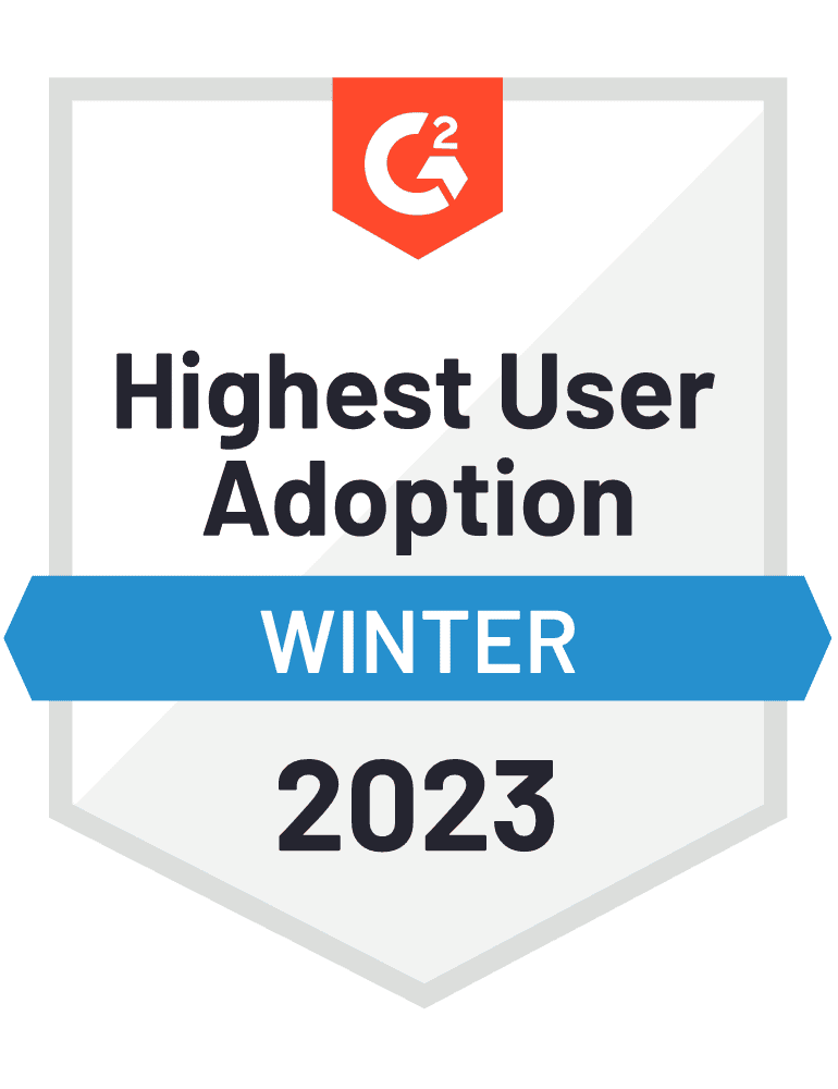 G2 Awards Highest User Adoption Winter 2023 logo