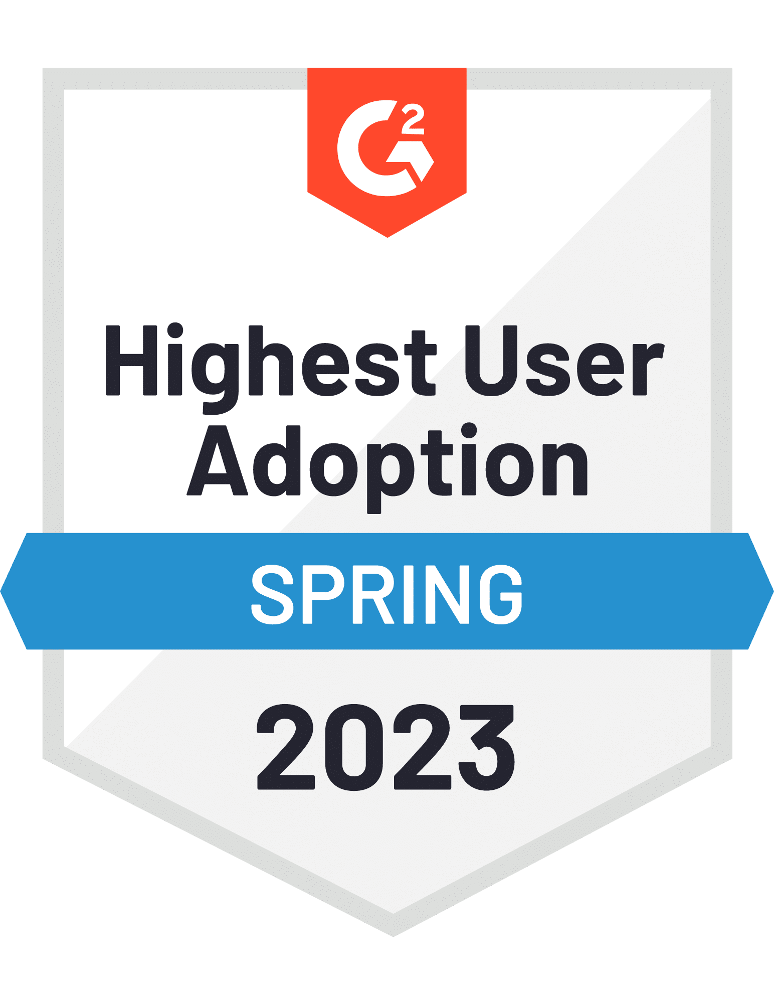 Highest User Adoption Spring 2023 G2 Award