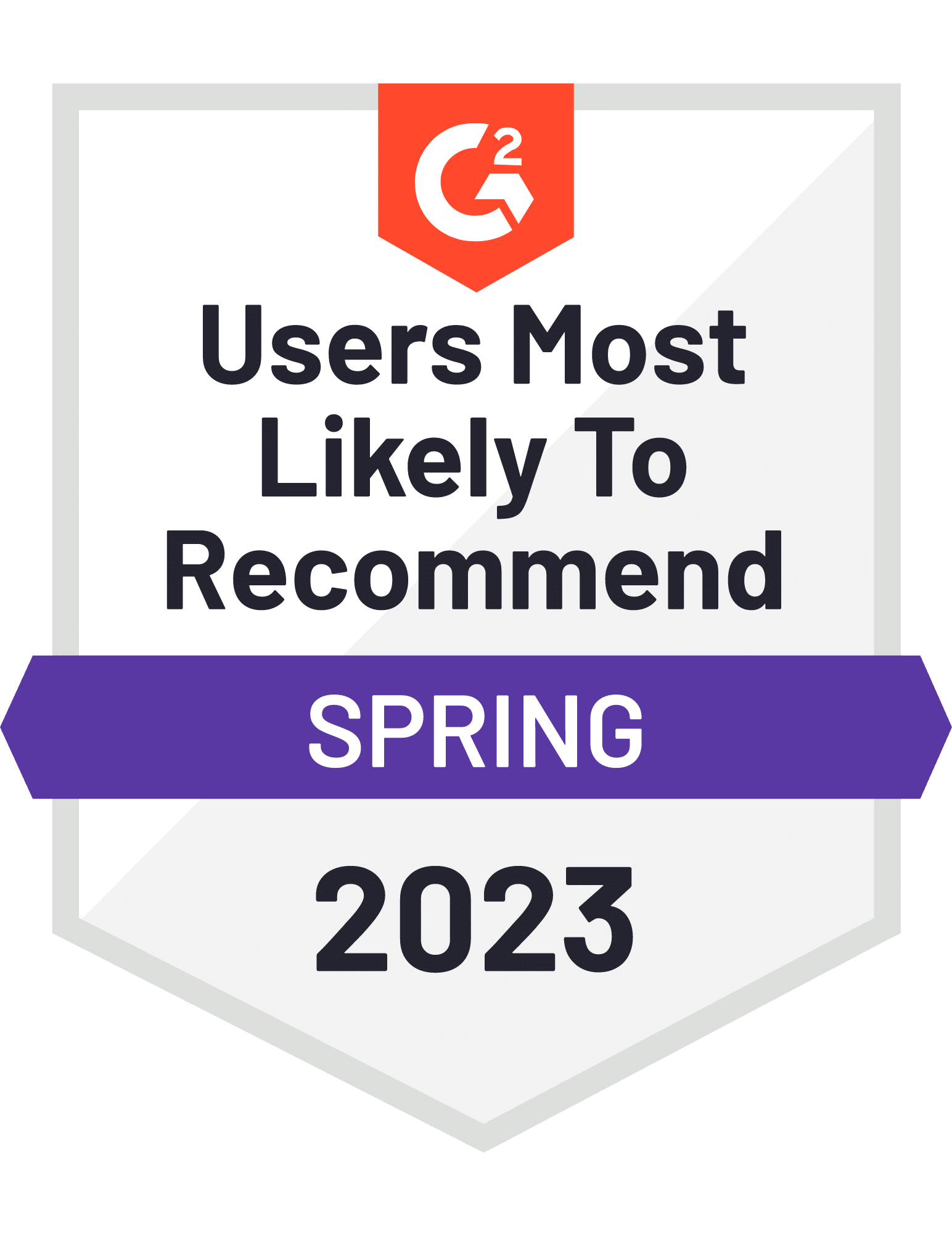 Users Most Likely to Recommend Spring 2023 G2 Award