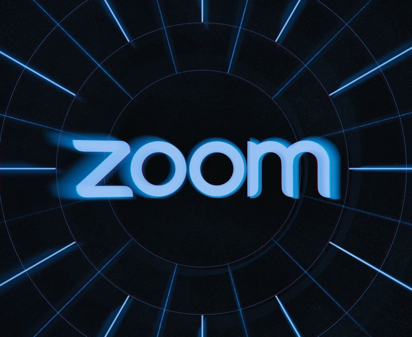 Zoom logo on black background